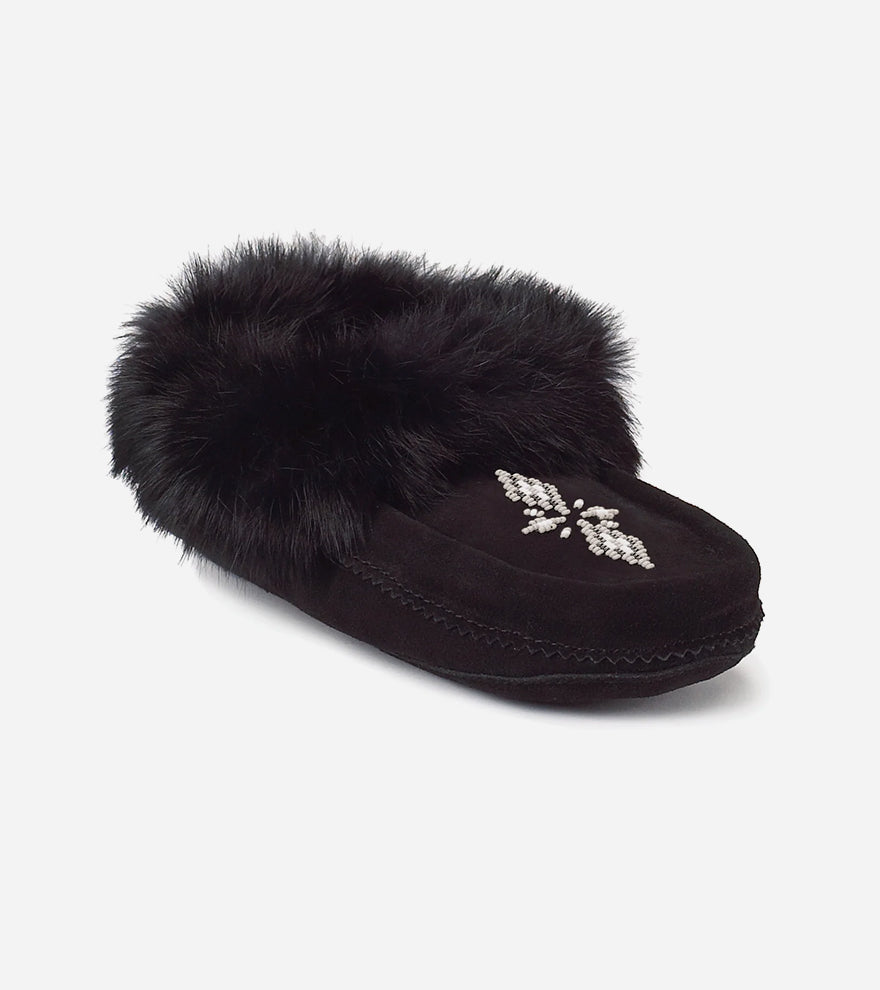 Manitobah Tipi Suede Moccasin Black / Noir (L)