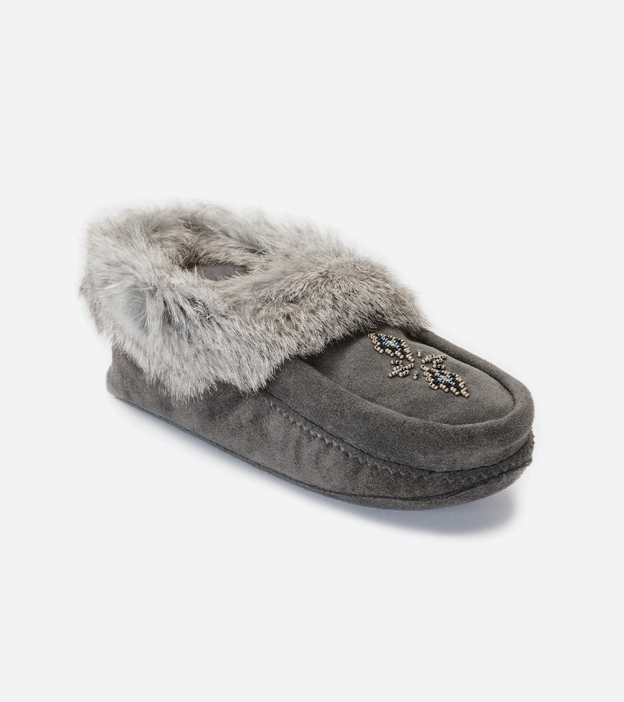Manitobah Tipi Suede Moccasin Charcoal / Charbon (L)