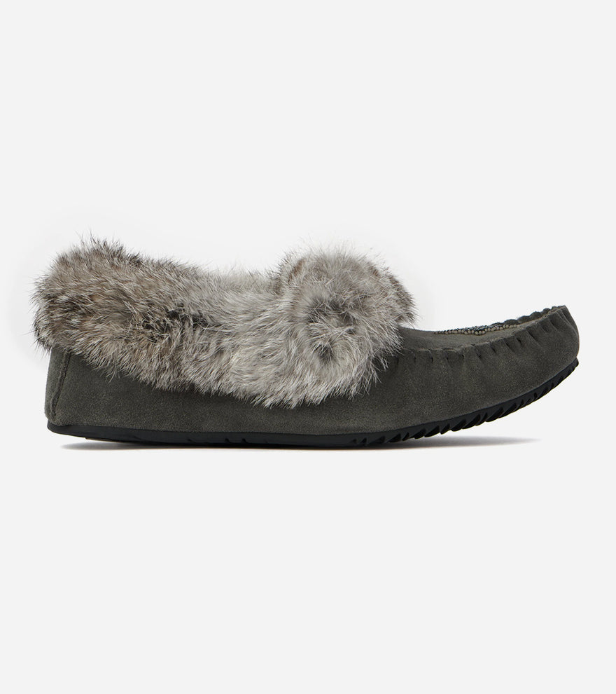 Manitobah Street Suede Moccasin Charcoal / Charbon (L)
