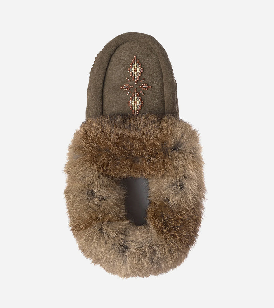 Manitobah Tipi Suede Moccasin Dark Olive (L)